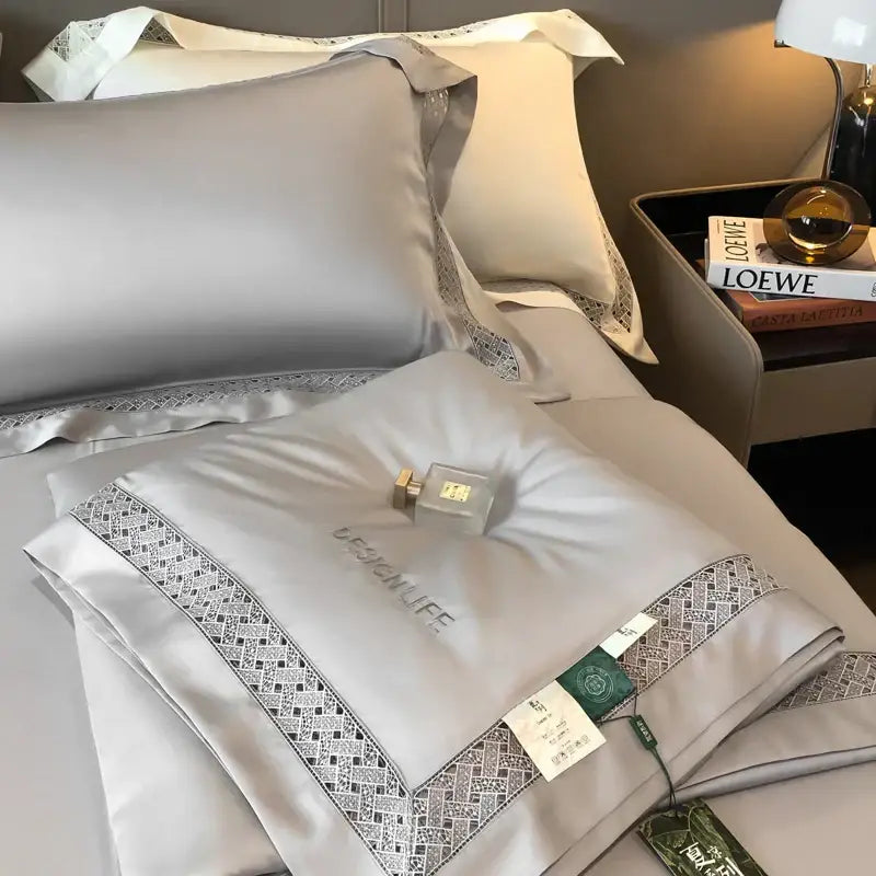 Silver gray eucalyptus fiber summer quilt bedroom bedding set