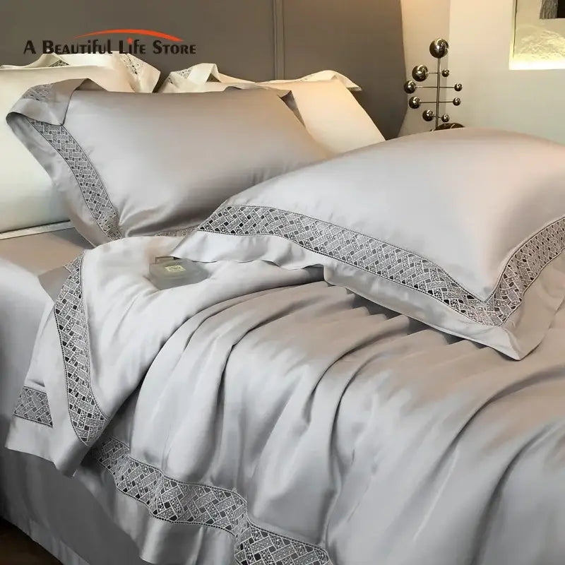 Silver gray eucalyptus fiber summer quilt bedroom bedding set