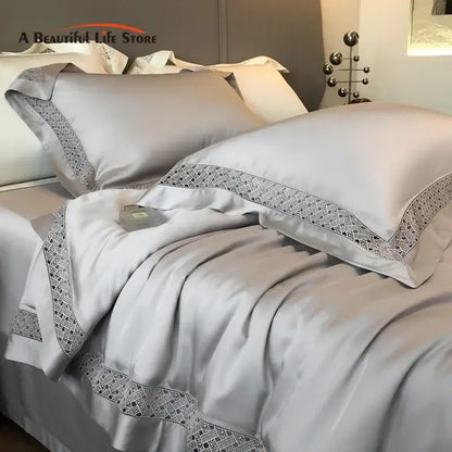 Silver gray eucalyptus fiber summer quilt bedroom bedding set
