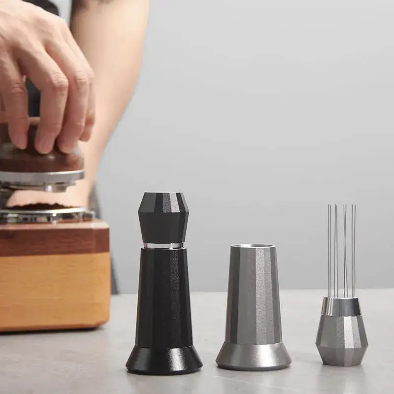 Silver hexagonal aluminum espresso distributor wdt tool kitchen accessory