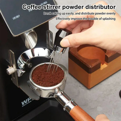 Silver hexagonal aluminum espresso distributor wdt tool kitchen accessory