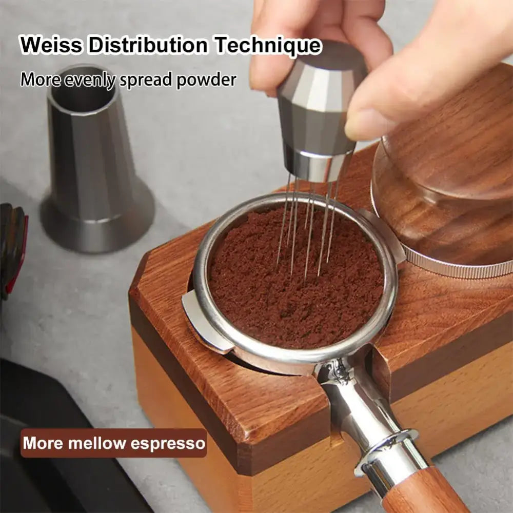 Silver hexagonal aluminum espresso distributor wdt tool kitchen accessory