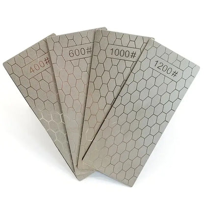 Silver hexagonal diamond knife sharpener set kitchen whetstone bars