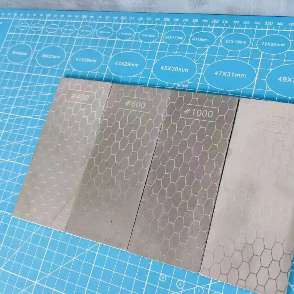 Silver hexagonal diamond knife sharpener set kitchen whetstone bars