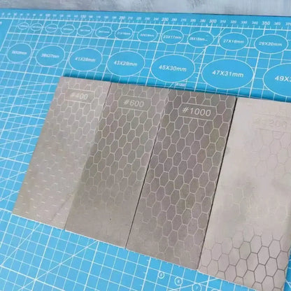 Silver hexagonal diamond knife sharpener set kitchen whetstone bars
