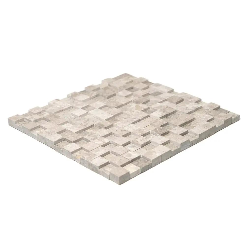 Silver Horizon Rock Face Forever Marble Mosaics 12x12