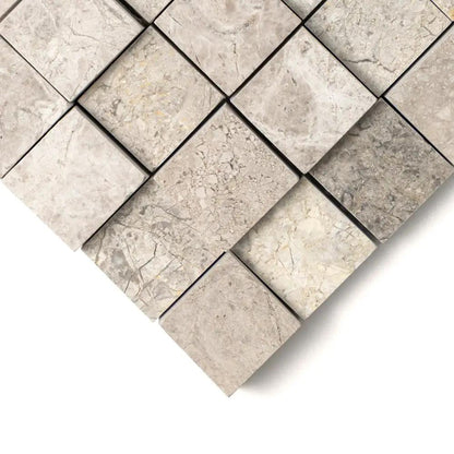 Silver Horizon Rock Face Forever Marble Mosaics 12x12
