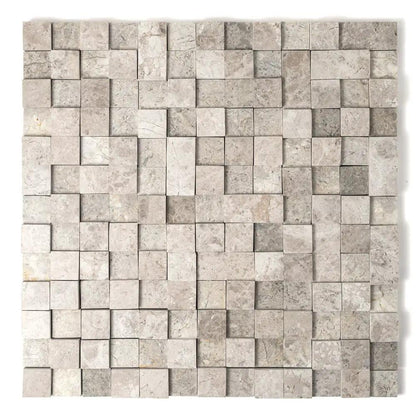 Silver Horizon Rock Face Forever Marble Mosaics 12x12