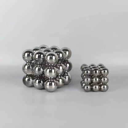 Silver magnetic crystal glass ball stack blocks living room decor