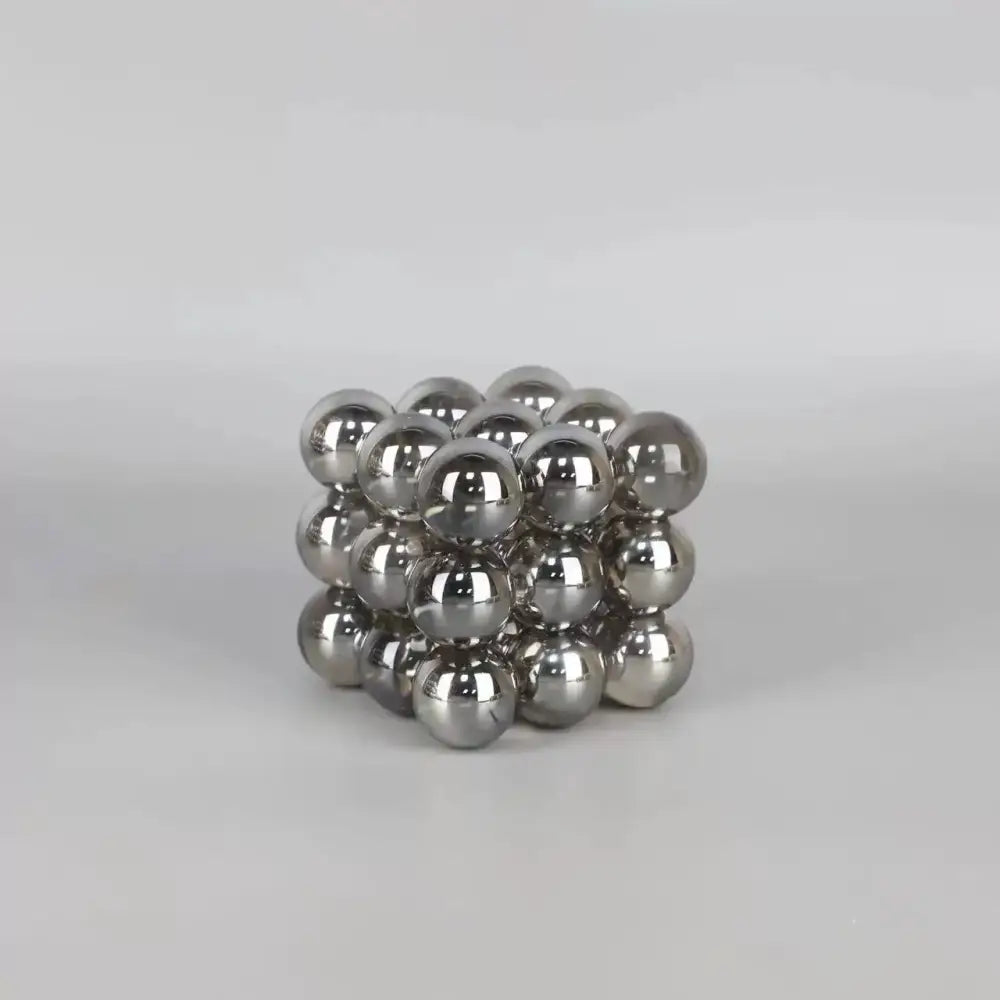 Silver magnetic crystal glass ball stack blocks living room decor