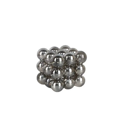 Silver magnetic crystal glass ball stack blocks living room decor