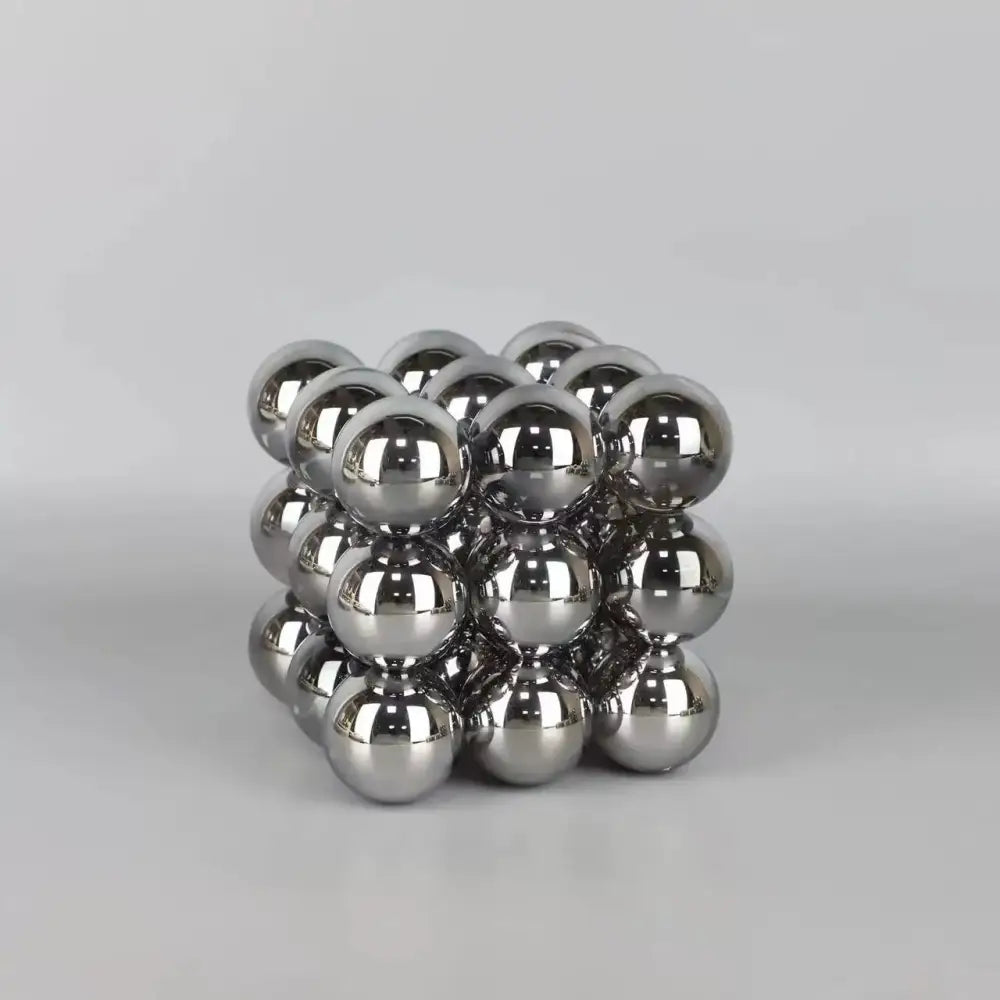 Silver magnetic crystal glass ball stack blocks living room decor