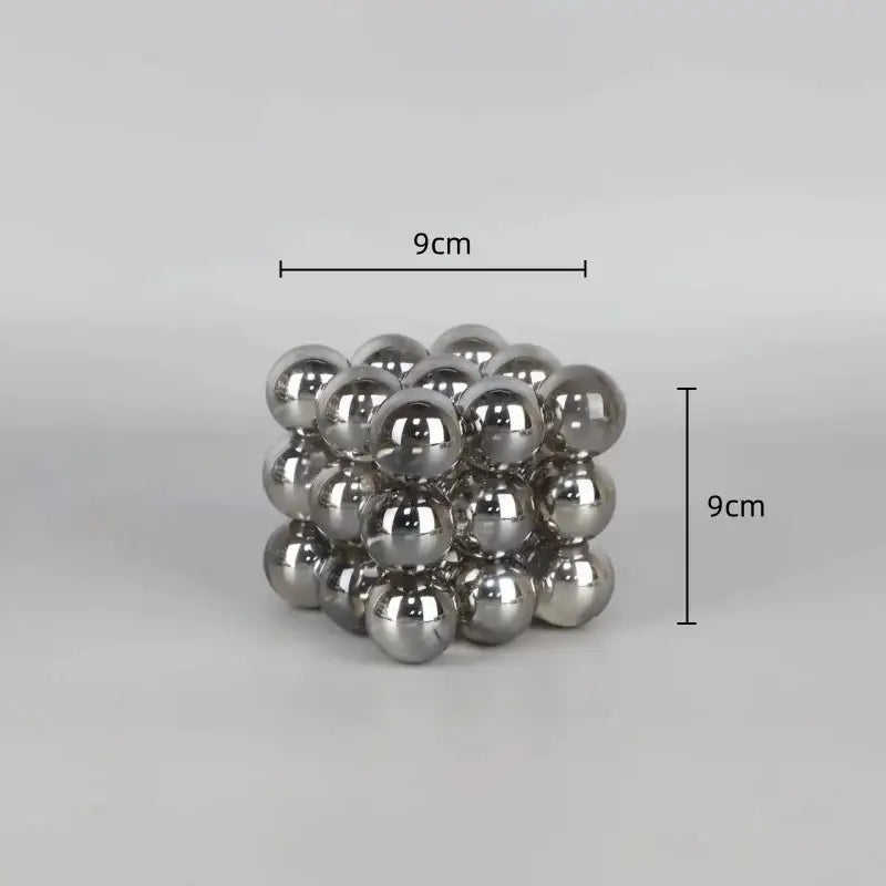 Silver magnetic crystal glass ball stack blocks living room decor