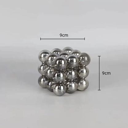 Silver magnetic crystal glass ball stack blocks living room decor