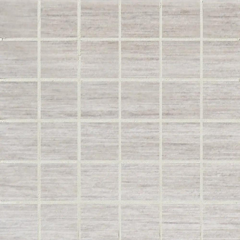 Silver Matte 2x2 Fabric Look Porcelain Mosaics 12x12