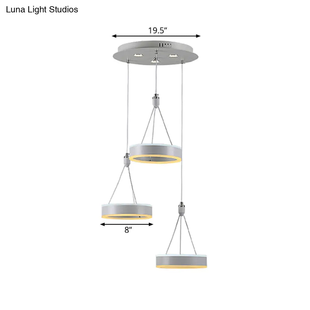 DecorBites™ Silver Minimalist Acrylic Pendant Cluster Ceiling Light - Elegant Dining Room Decoration