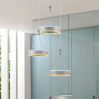 DecorBites™ Silver Minimalist Acrylic Pendant Cluster Ceiling Light - Elegant Dining Room Decoration