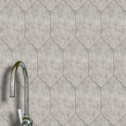 Silver Mystique Honed Large Hexagon Marble Tiles 6x12
