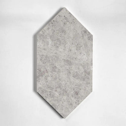 Silver Mystique Honed Large Hexagon Marble Tiles 6x12