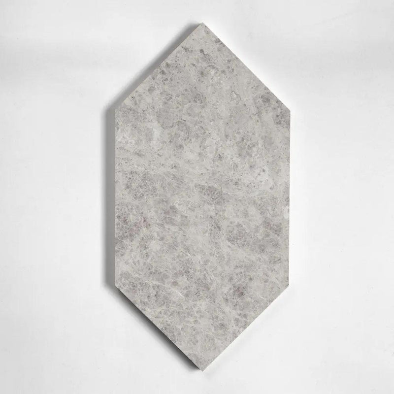 Silver Mystique Honed Large Hexagon Marble Tiles 6x12