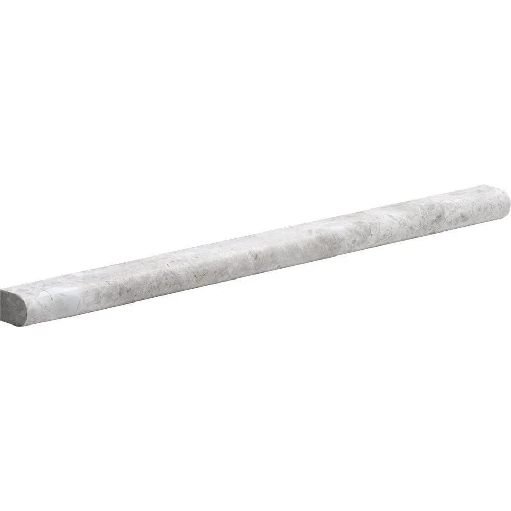 Silver Mystique Polished Pencil Liner Marble Moldings 1/2x12
