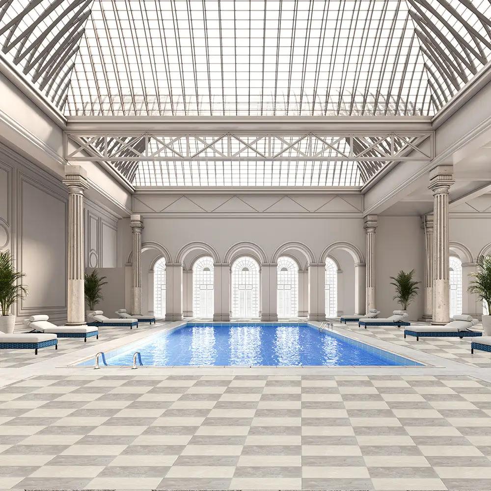 Silver Natural Travertine Look Porcelain Pavers 24x24