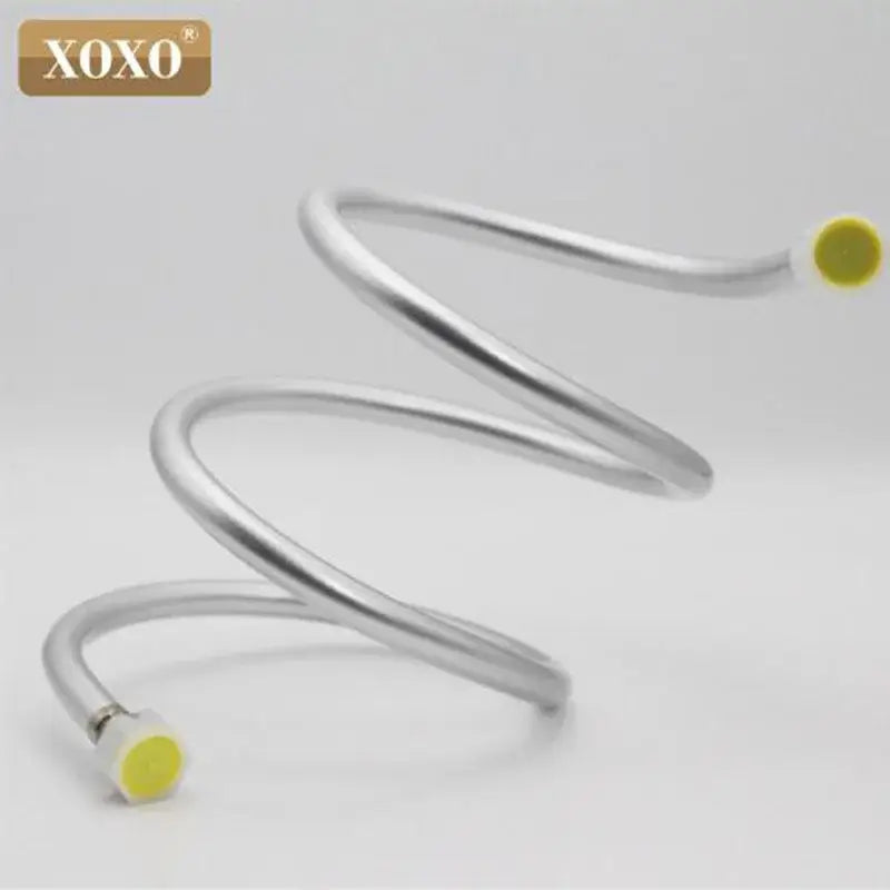 Silver pvc flexible shower hose bathroom metallic spiral connector