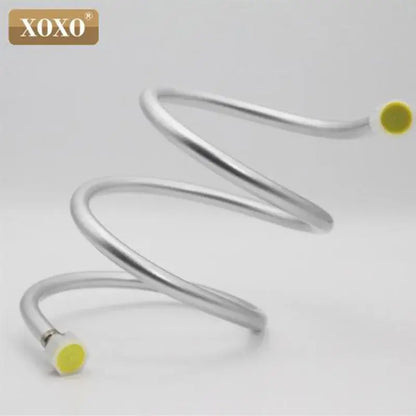 Silver pvc flexible shower hose bathroom metallic spiral connector