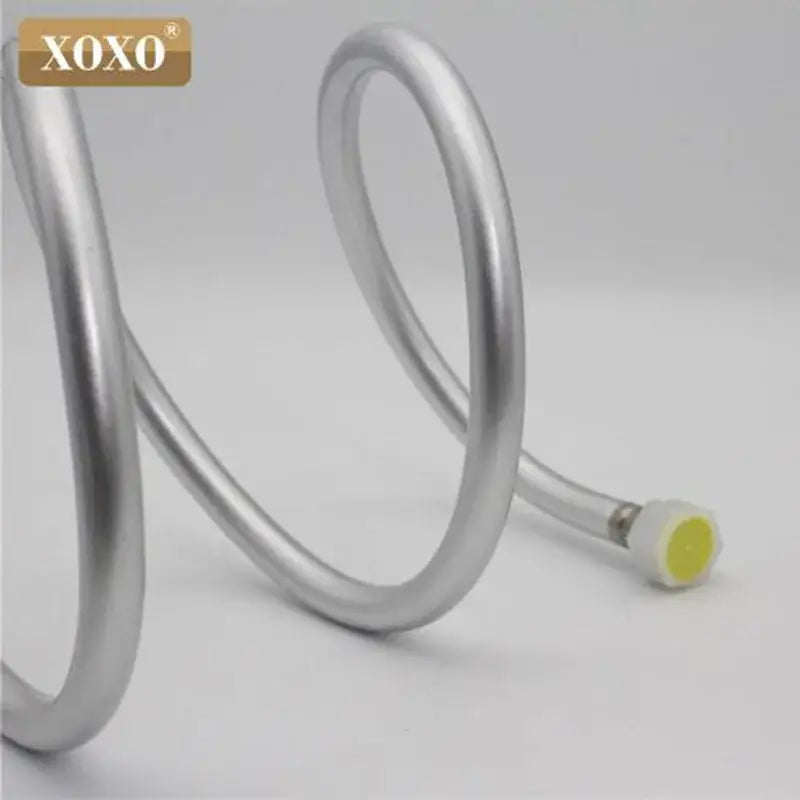 Silver pvc flexible shower hose bathroom metallic spiral connector