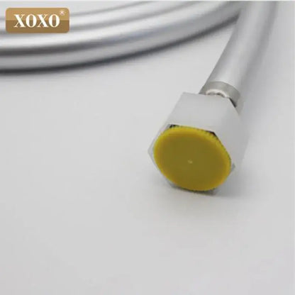 Silver pvc flexible shower hose bathroom metallic spiral connector