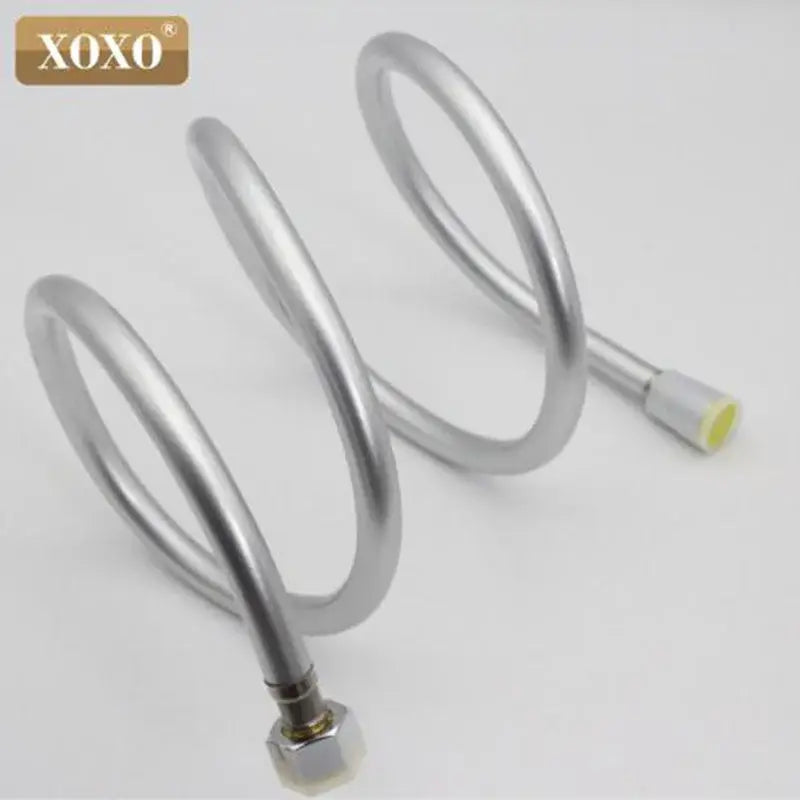 Silver pvc flexible shower hose bathroom metallic spiral connector