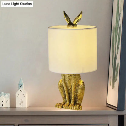 Silver rabbit nightstand lamp bedroom bedside table light