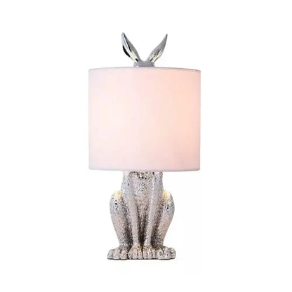 Silver rabbit nightstand lamp bedroom bedside table light