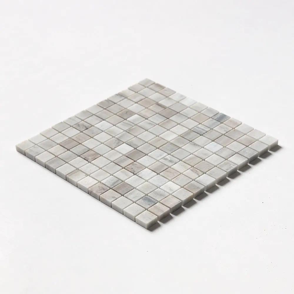 Silver Sky Honed 1x1 Marble Mosaics 12x12