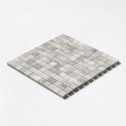Silver Sky Honed 1x1 Marble Mosaics 12x12