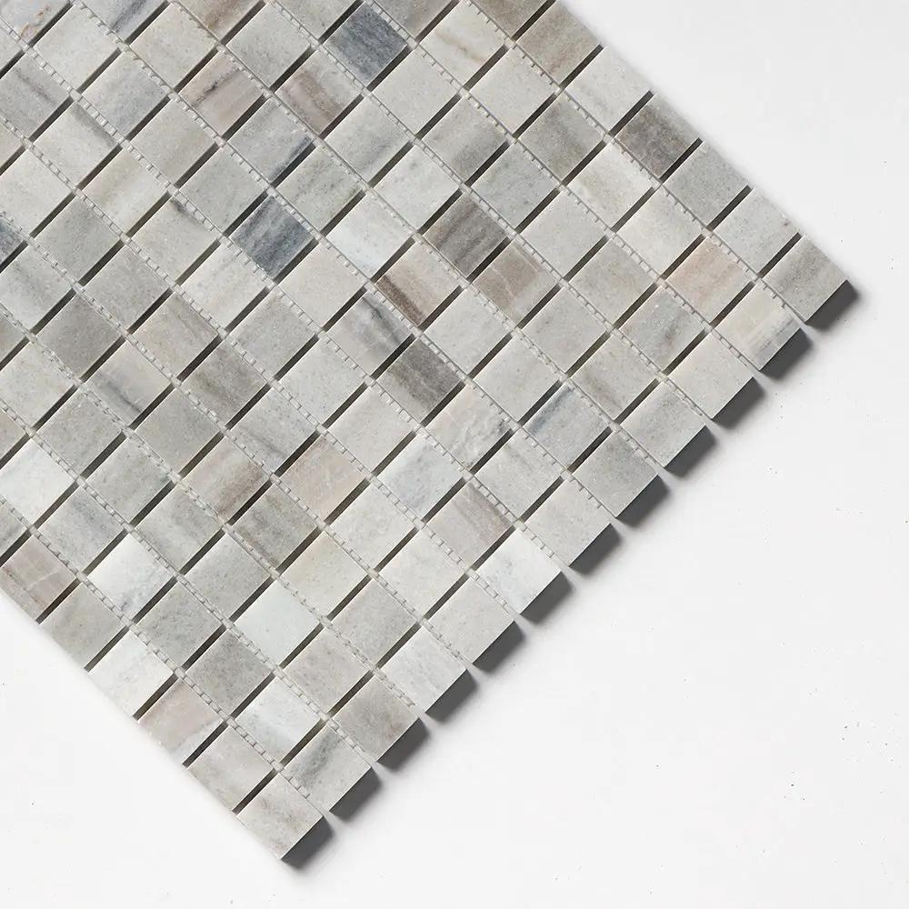 Silver Sky Honed 1x1 Marble Mosaics 12x12