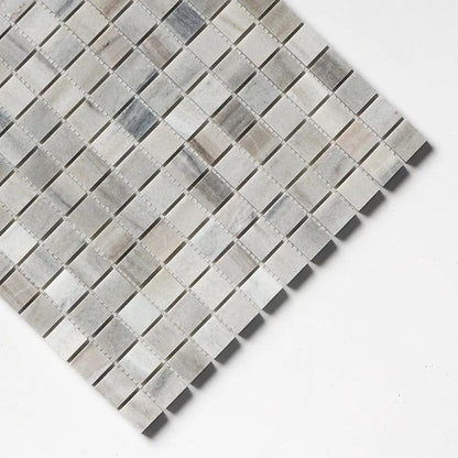 Silver Sky Honed 1x1 Marble Mosaics 12x12
