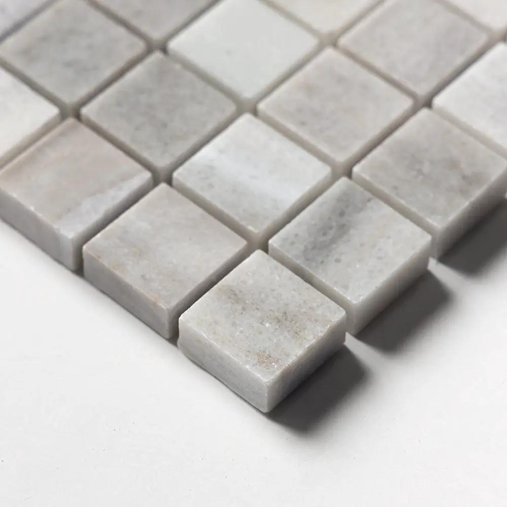 Silver Sky Honed 1x1 Marble Mosaics 12x12