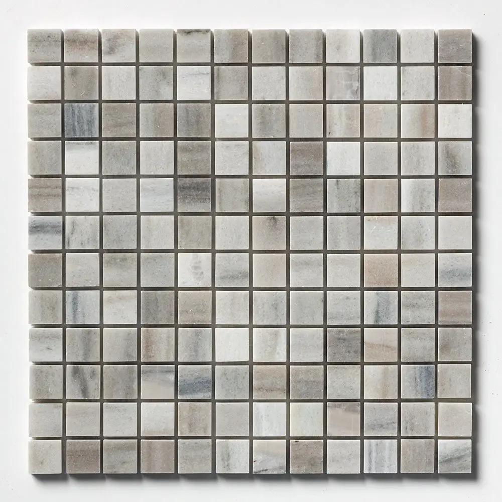 Silver Sky Honed 1x1 Marble Mosaics 12x12