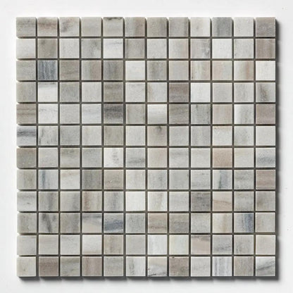 Silver Sky Honed 1x1 Marble Mosaics 12x12
