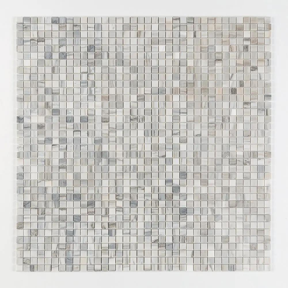 Silver Sky Honed 1x1 Marble Mosaics 12x12