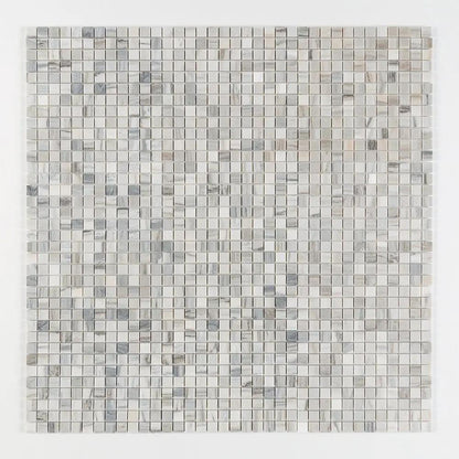 Silver Sky Honed 1x1 Marble Mosaics 12x12