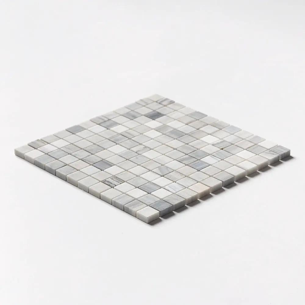 Silver Sky Honed 1x1 Marble Mosaics 12x12