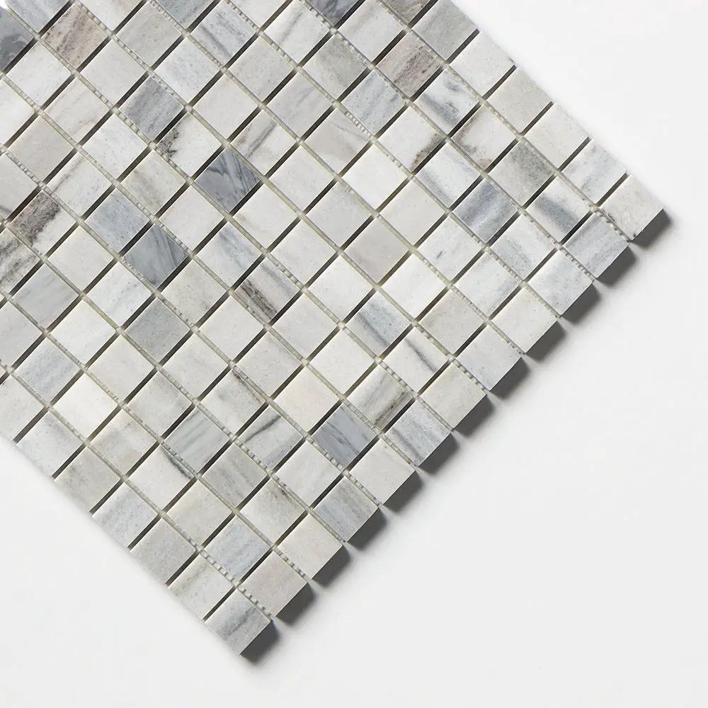 Silver Sky Honed 1x1 Marble Mosaics 12x12