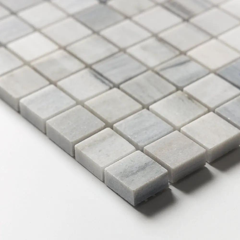 Silver Sky Honed 1x1 Marble Mosaics 12x12
