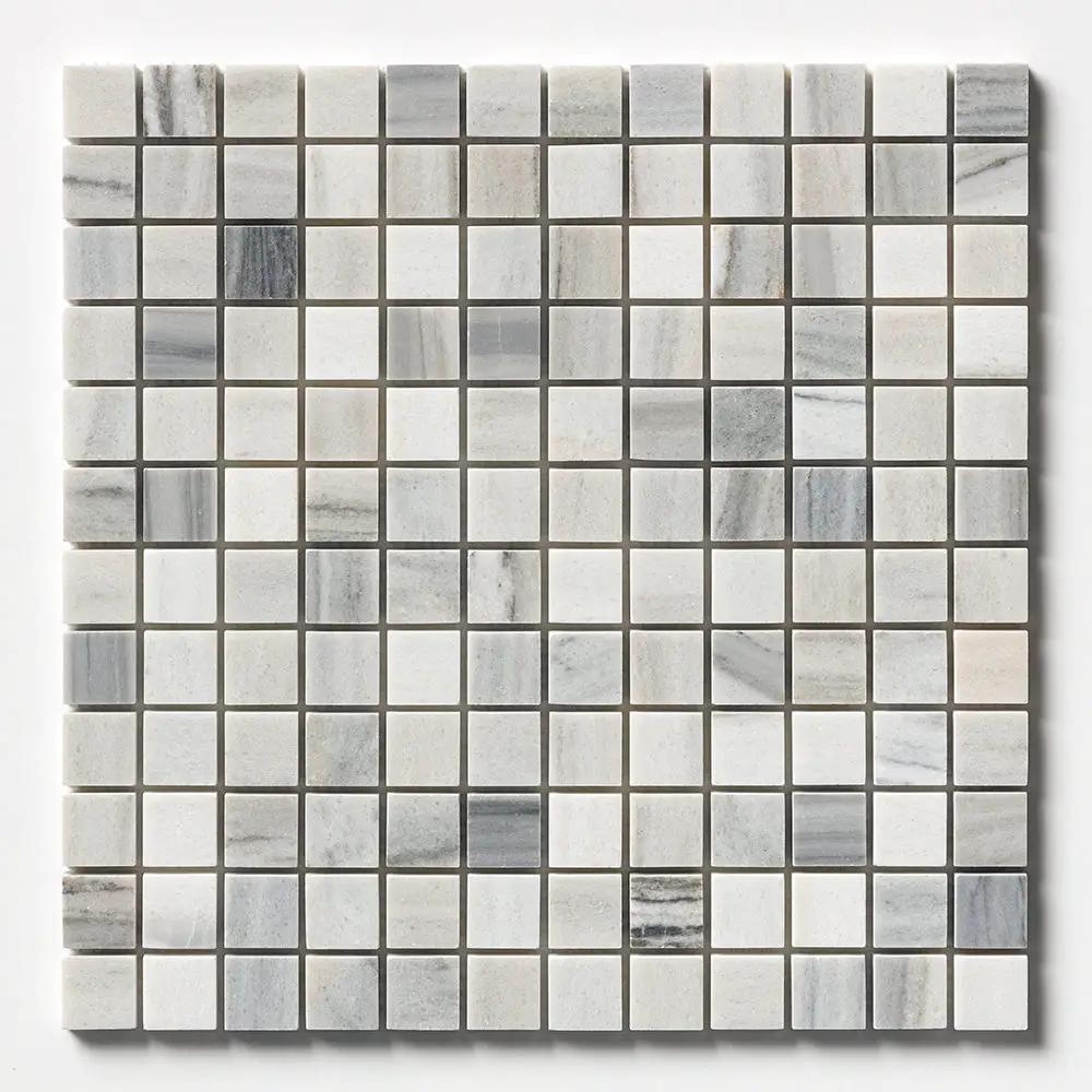 Silver Sky Honed 1x1 Marble Mosaics 12x12