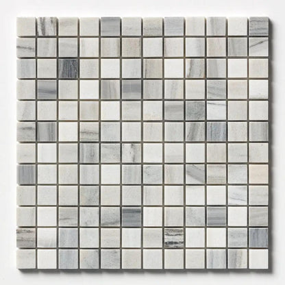 Silver Sky Honed 1x1 Marble Mosaics 12x12