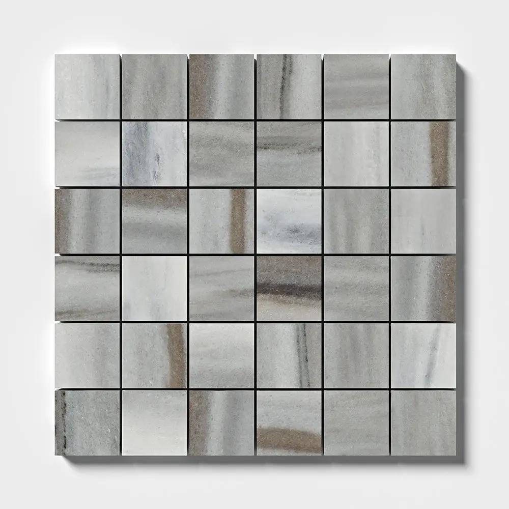 Silver Sky Honed 2x2 Marble Mosaics 12x12
