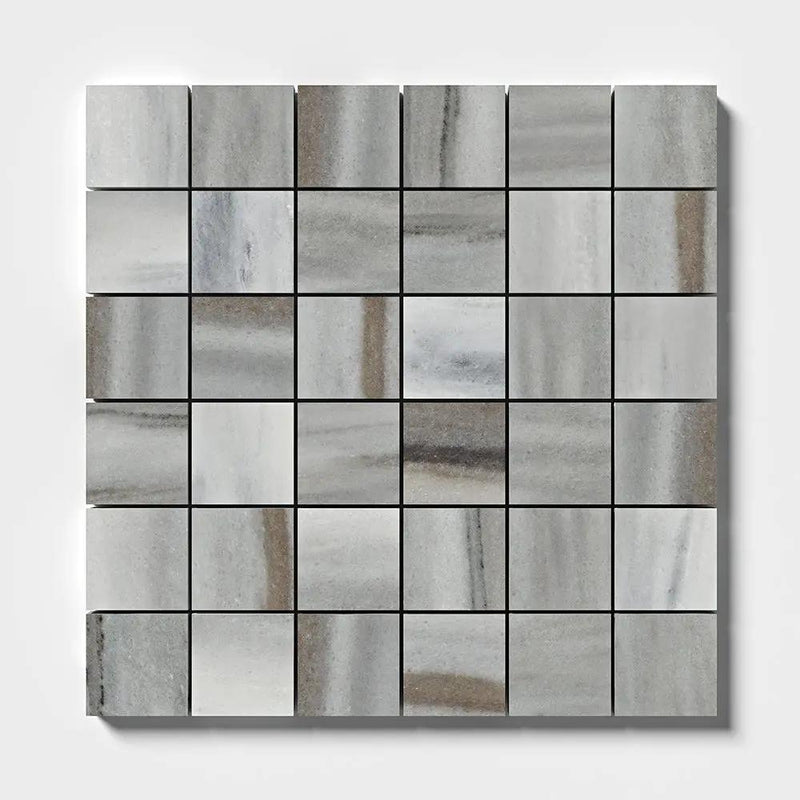 Silver Sky Honed 2x2 Marble Mosaics 12x12