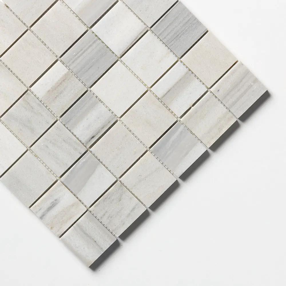 Silver Sky Honed 2x2 Marble Mosaics 12x12